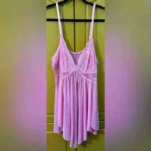 Avidlove Lingerie Women Size XL Pink Lace Babydoll Sleepwear Boudoir Teddy New